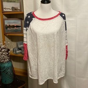 Maurices Patriotic 3/4 sleeve shirt